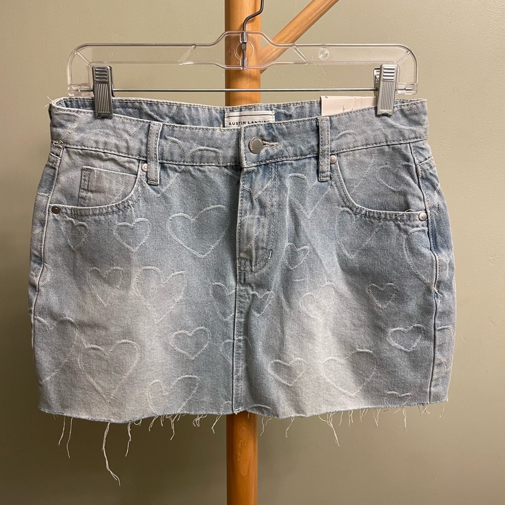 Austin Landing Heart Denim Skirt